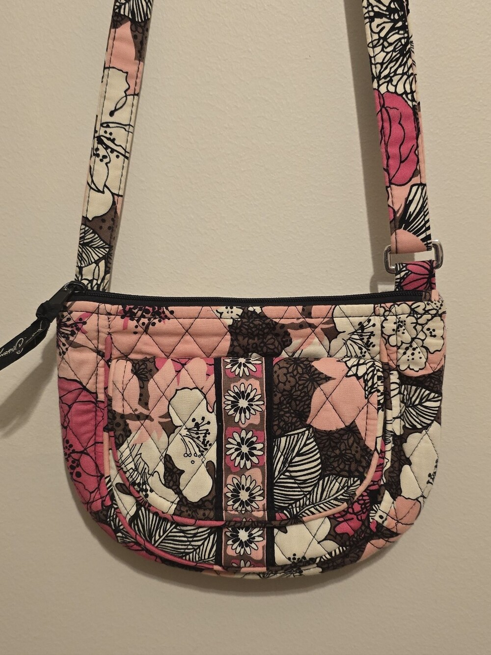 Vera Bradley Lizzy Crossbody Mocha Rouge Purse Wallet Mini Handbag
